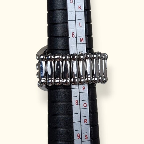 (2/$20) Faux Pearl Rhinestone Stretch Ring - Picture 6 of 6